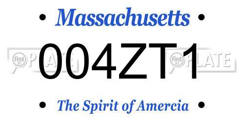 004ZT1 Massachusetts License Plate