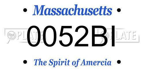 0052BI Massachusetts License Plate