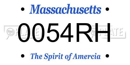 0054RH Massachusetts License Plate