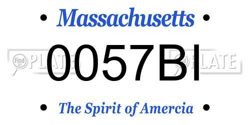 0057BI Massachusetts License Plate