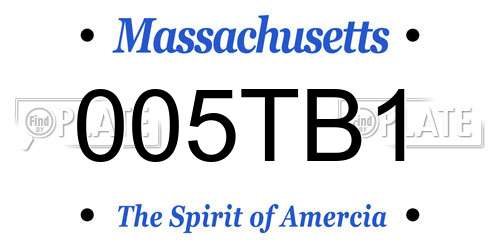 005TB1 Massachusetts License Plate