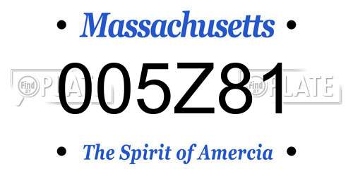 005Z81 Massachusetts License Plate