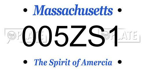005ZS1 Massachusetts License Plate