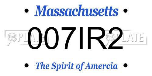 007IR2 Massachusetts License Plate