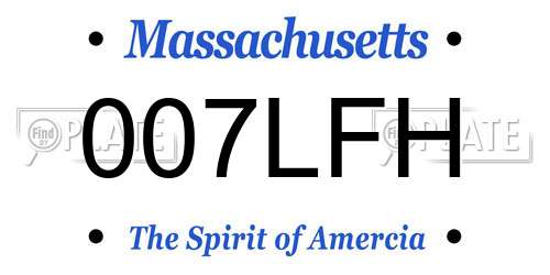 007LFH Massachusetts License Plate