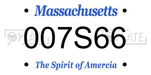 007S66 Massachusetts License Plate