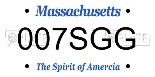 007SGG Massachusetts License Plate