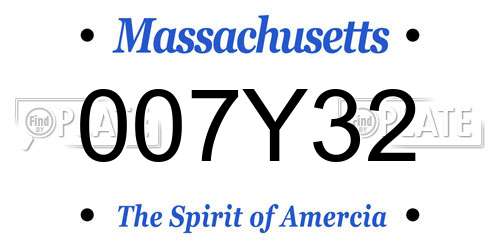 007Y32 Massachusetts License Plate
