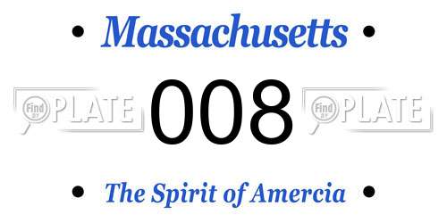 008 Massachusetts License Plate