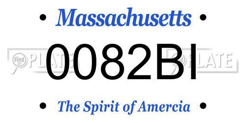 0082BI Massachusetts License Plate