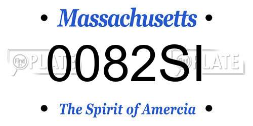 0082SI Massachusetts License Plate