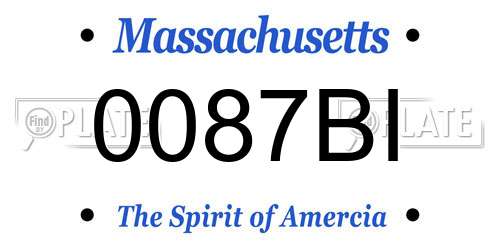 0087BI Massachusetts License Plate