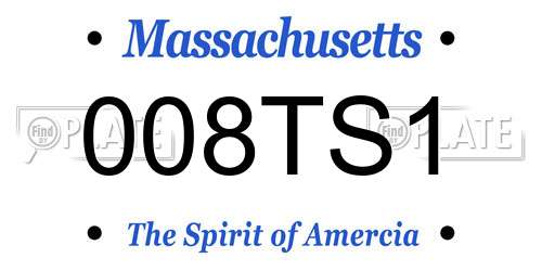 008TS1 Massachusetts License Plate