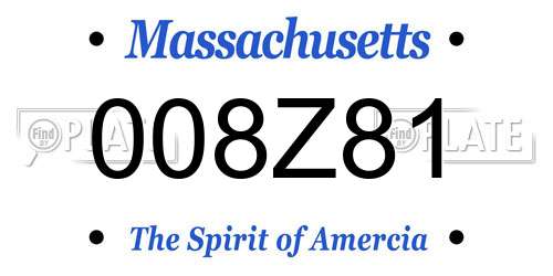 008Z81 Massachusetts License Plate