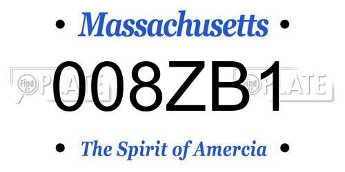 008ZB1 Massachusetts License Plate