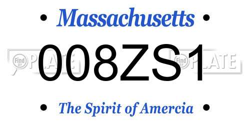 008ZS1 Massachusetts License Plate