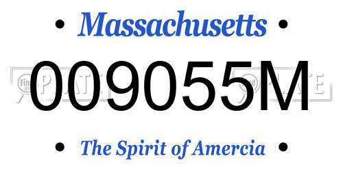 009055M Massachusetts License Plate