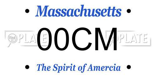 00CM Massachusetts License Plate