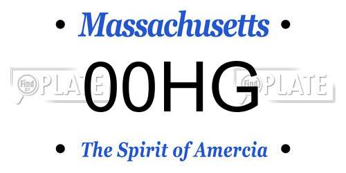 00HG Massachusetts License Plate