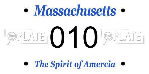 010 Massachusetts License Plate