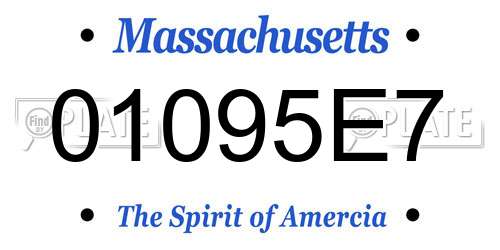 01095E7 Massachusetts License Plate