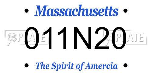 011N20 Massachusetts License Plate