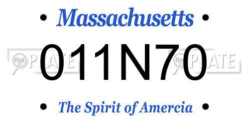 011N70 Massachusetts License Plate