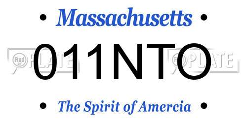 011NTO Massachusetts License Plate