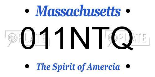 011NTQ Massachusetts License Plate