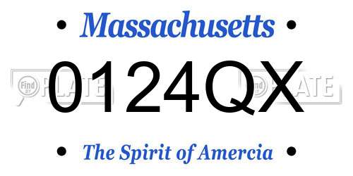 0124QX Massachusetts License Plate
