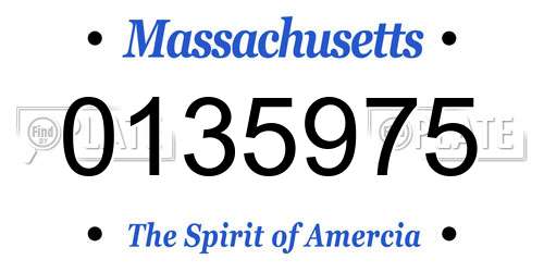 0135975 Massachusetts License Plate