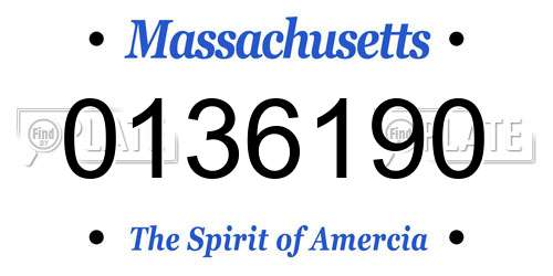 0136190 Massachusetts License Plate