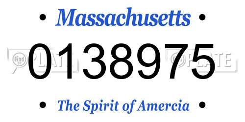 0138975 Massachusetts License Plate