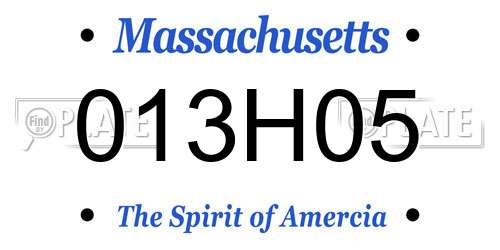 013H05 Massachusetts License Plate