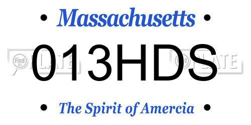 013HDS Massachusetts License Plate