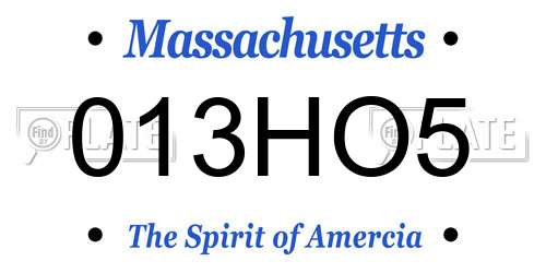 013HO5 Massachusetts License Plate