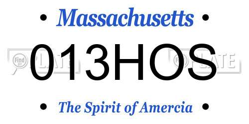 013HOS Massachusetts License Plate