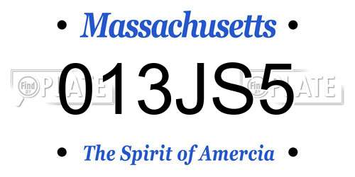 013JS5 Massachusetts License Plate