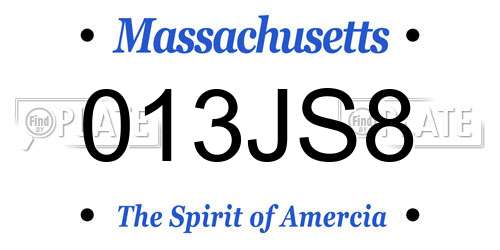 013JS8 Massachusetts License Plate