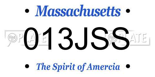 013JSS Massachusetts License Plate