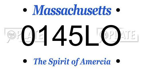 0145LO Massachusetts License Plate