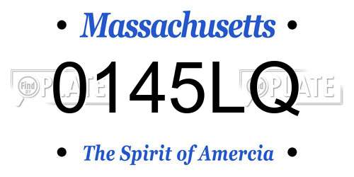 0145LQ Massachusetts License Plate