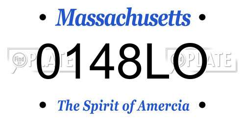 0148LO Massachusetts License Plate