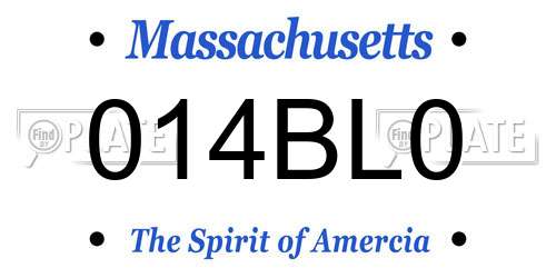 014BL0 Massachusetts License Plate