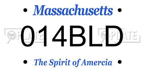 014BLD Massachusetts License Plate
