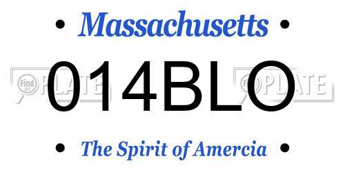 014BLO Massachusetts License Plate