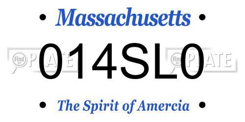 014SL0 Massachusetts License Plate