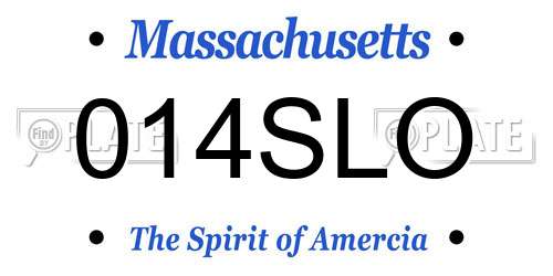 014SLO Massachusetts License Plate