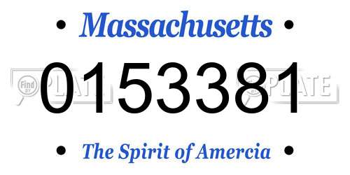 0153381 Massachusetts License Plate