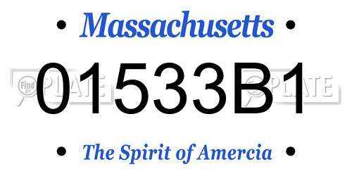 01533B1 Massachusetts License Plate